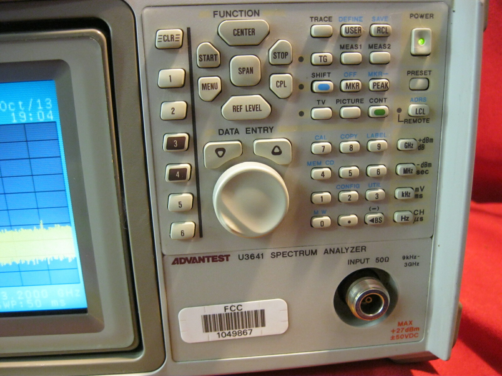 Advantest U3641 Spectrum Analyzer Frequency Range 9 kHz to 3 GHz