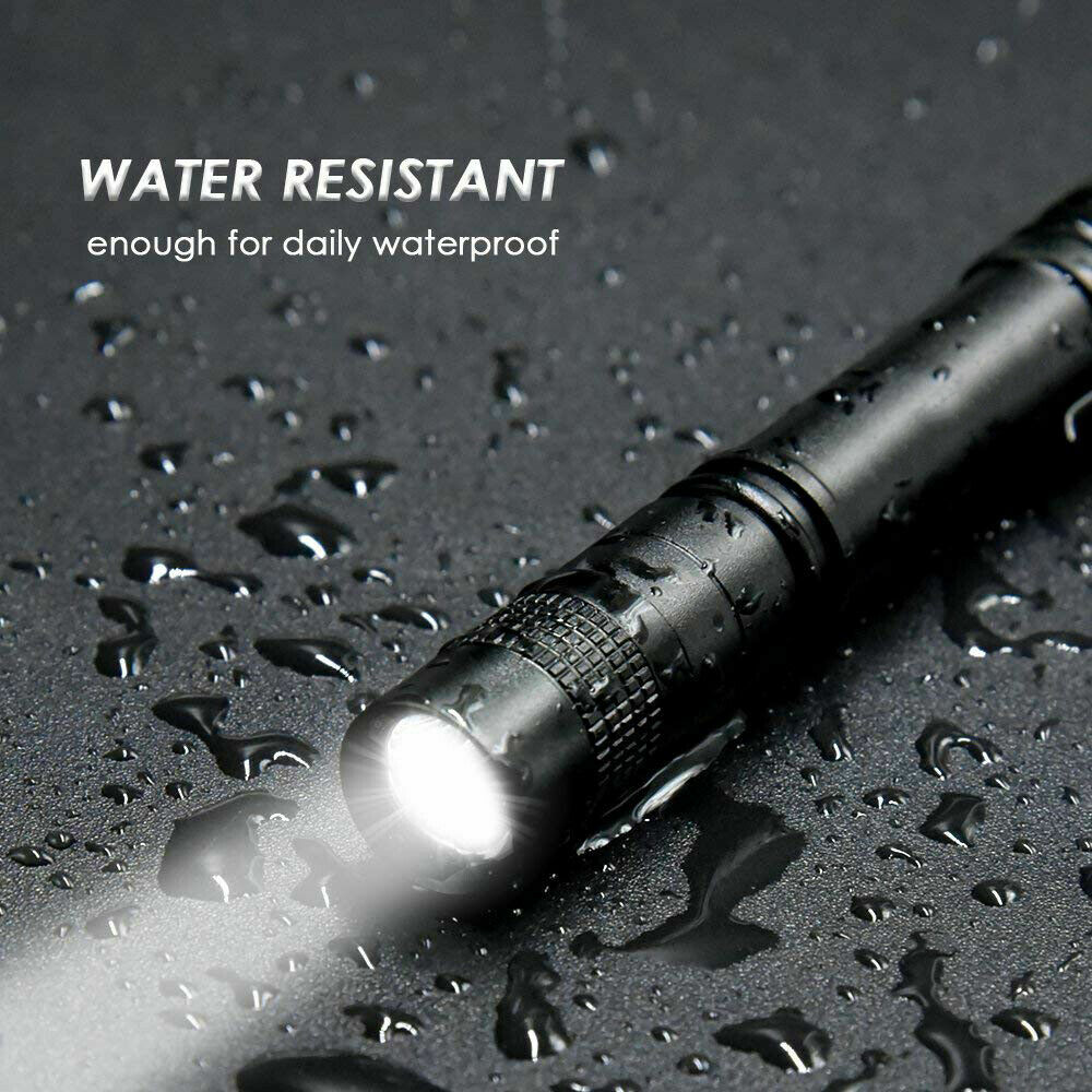 2PCS Mini Small Torch Super Bright LED Flashlight Penlight with Clip Pocket