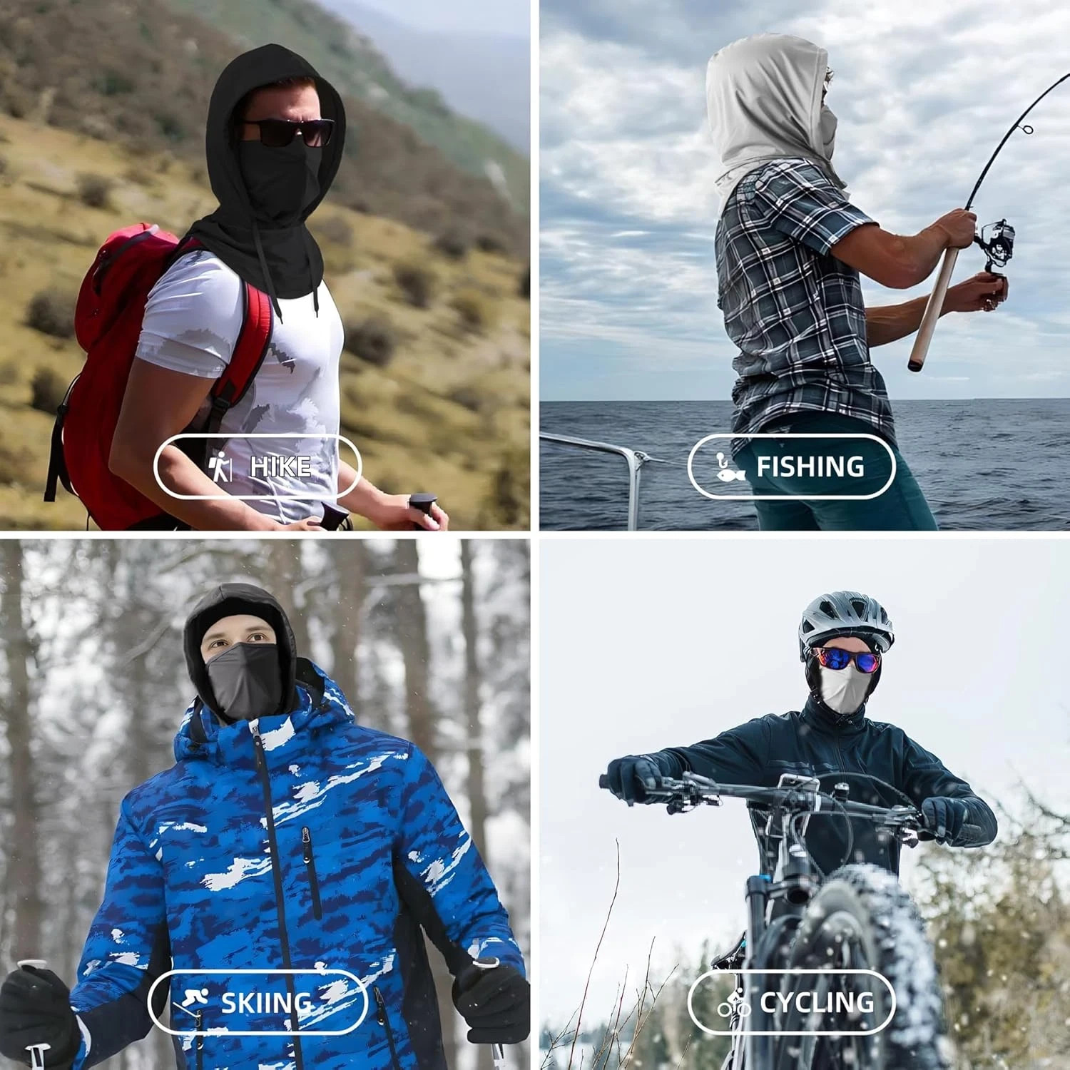 Musion Balaclava Multi functional Sunscreen Hat Neck Cover Windproof Sunscreen D