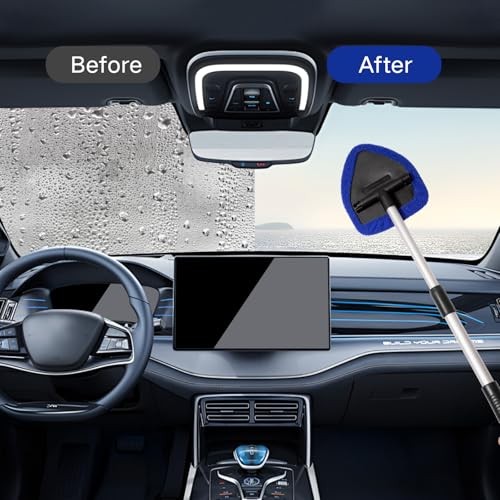 11pcs Windshield Cleaner Tool, Car Window Cleaning Wash Kit with 6 Blue