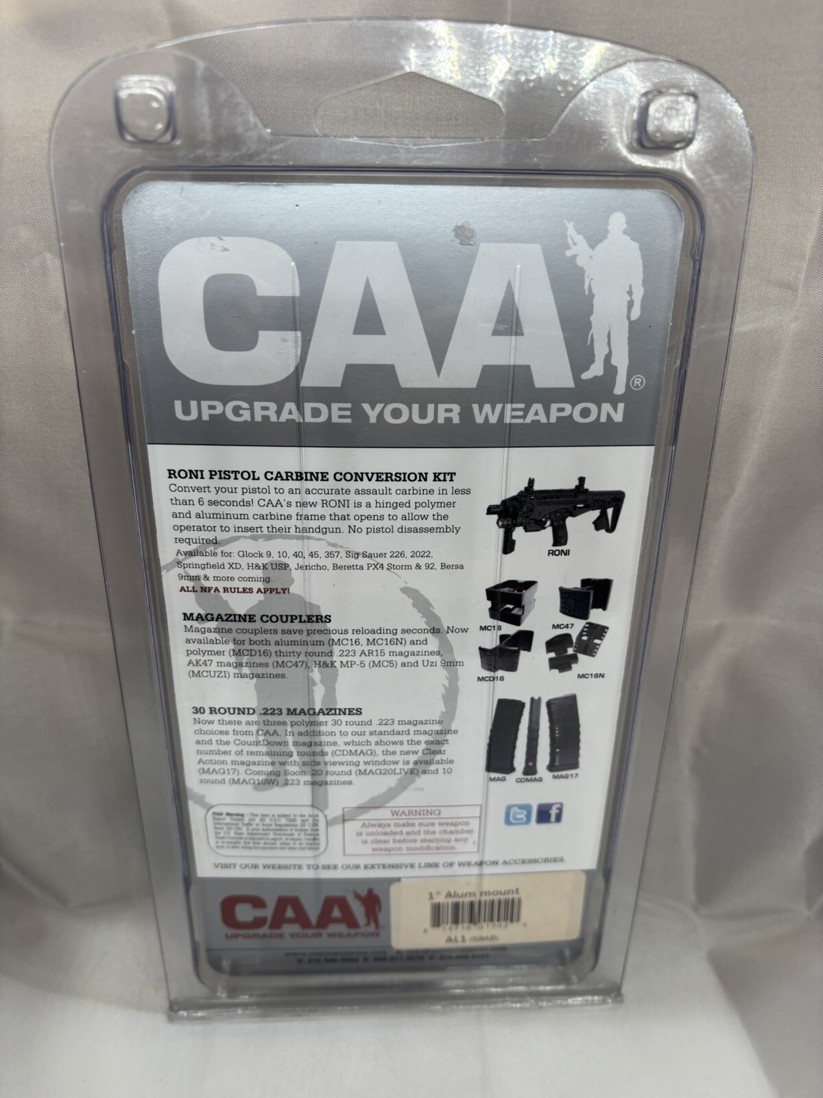 Caa Weapon Light Mount. Aluminum Flashlight Mount 1 Inch