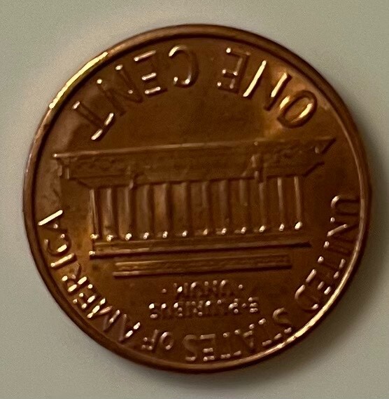 1988 Lincoln Memorial Penny No Mint Mark, uncirculated, rare coin