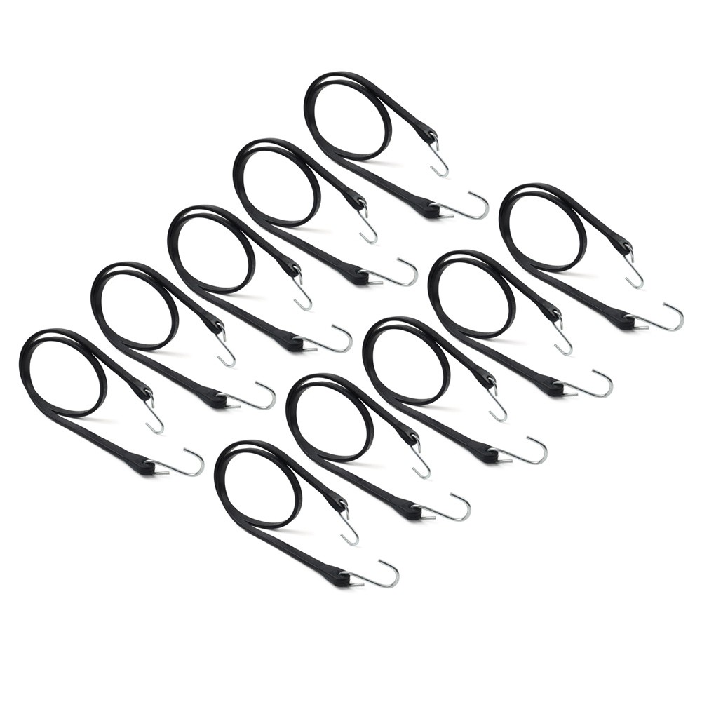 41" Heavy Duty Rubber Tarp Straps Tie Down Bungee Cords With Hooks