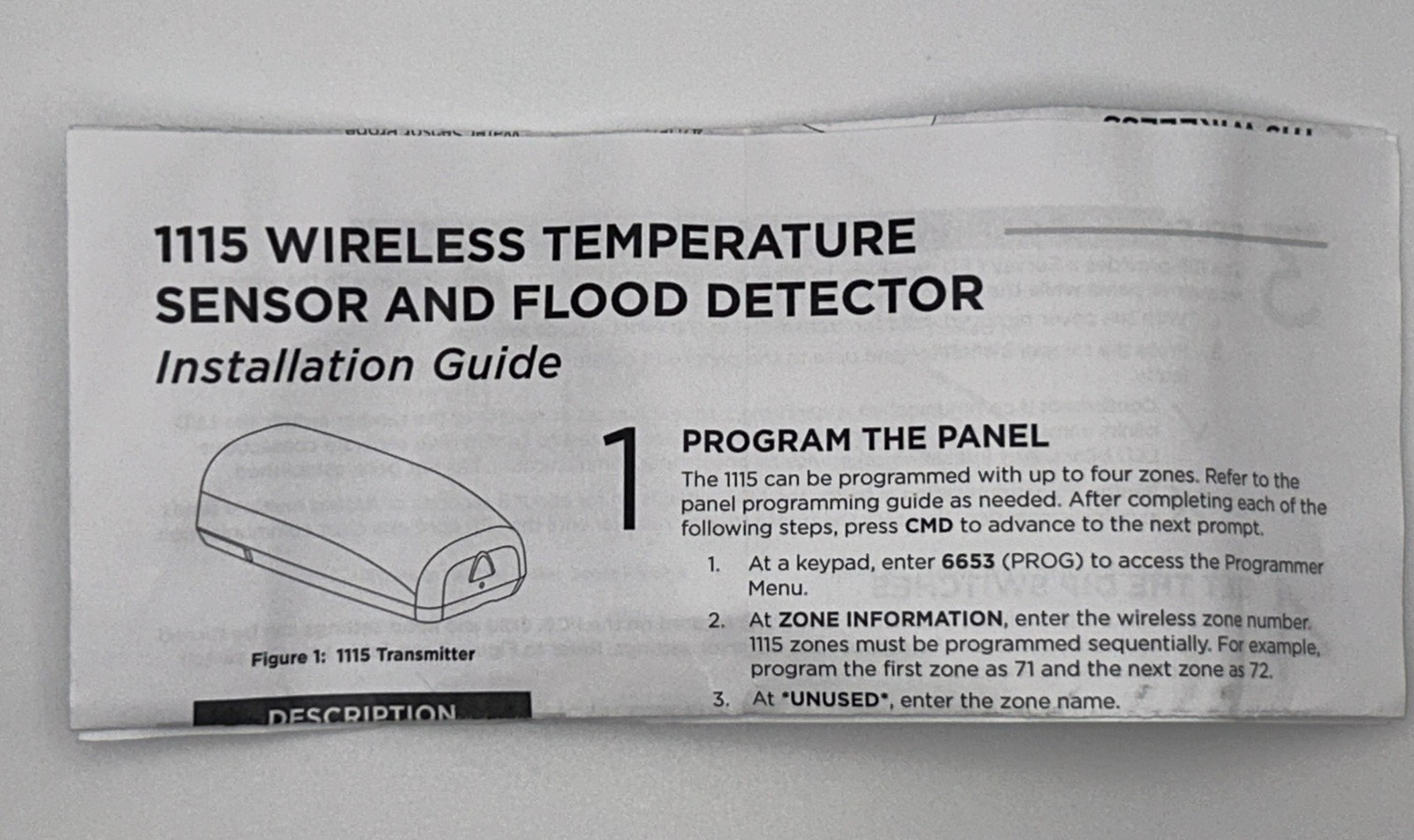 NEW DMP 1115-W WIRELESS TEMPERATURE SENSOR & FLOOD DETECTOR