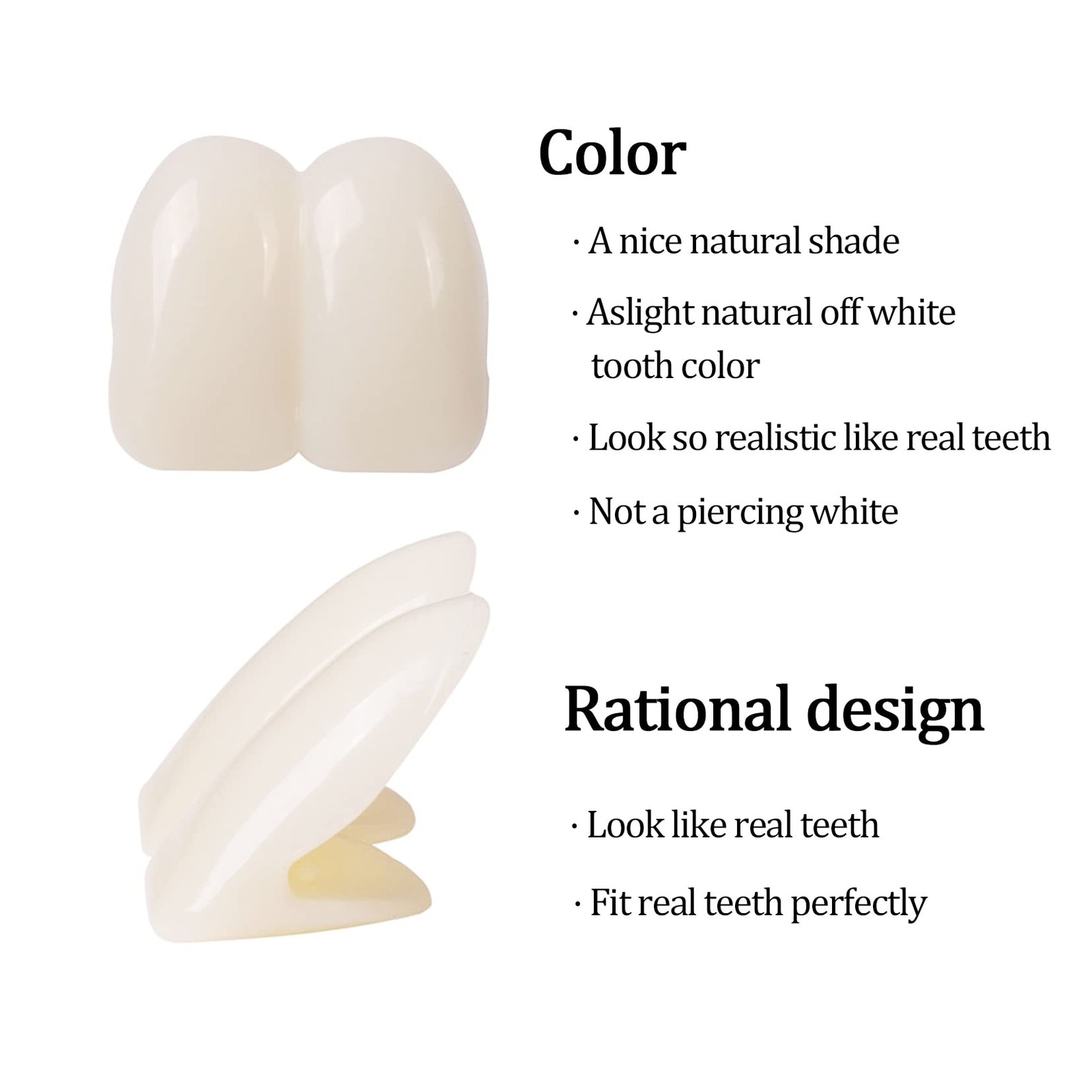 2 Pieces 17mm Deluxe Custom Big Buck Teeth Caps for Clown Bunny Big, White