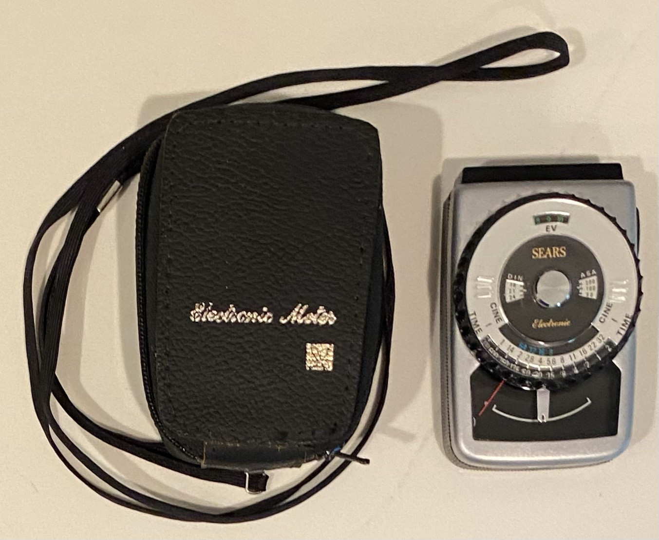 Vintage Sears Electronic Light Meter Camera Movie & Photo w/ Leather Case Japan