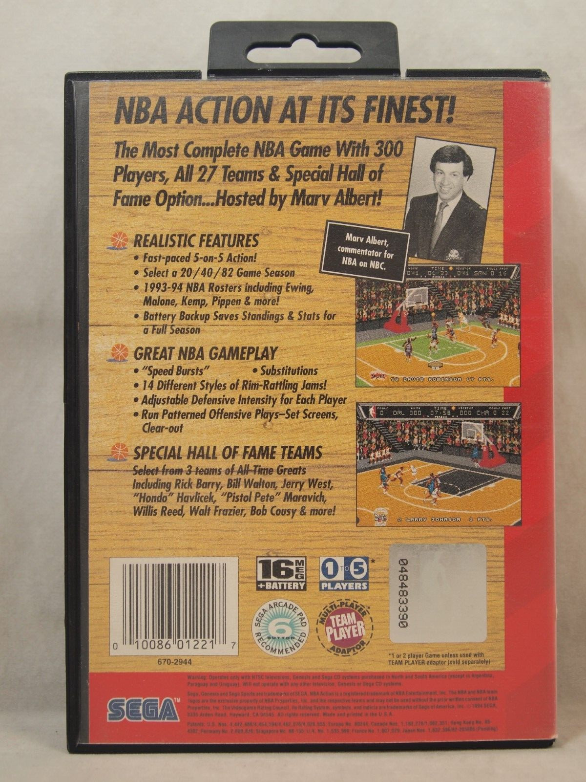 NBA Action '94 Case (SEGA Genesis) Authentic BOX ONLY
