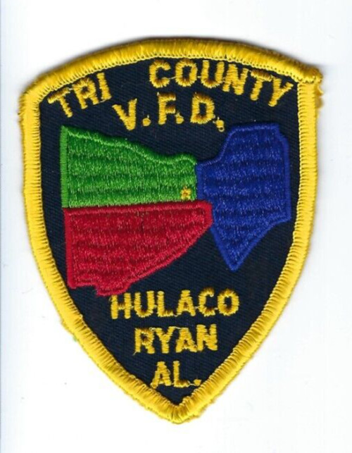 Tri-County Hulaco Ryan AL Alabama Volunteer Fire Dept. patch - NEW! *Clothback*