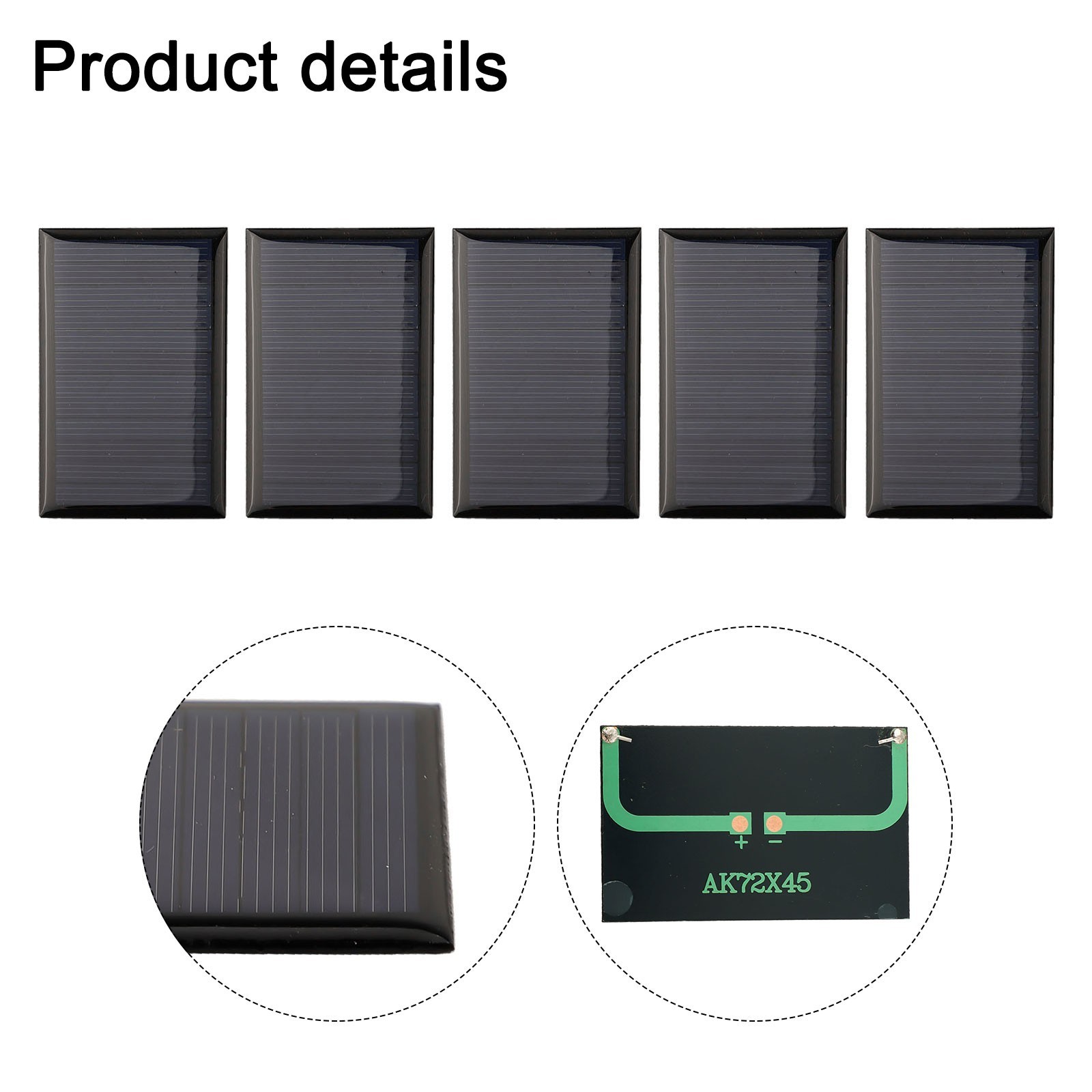 Solar Panel Module Pack of 5pcs for Portable Charging and For Lighting Needs