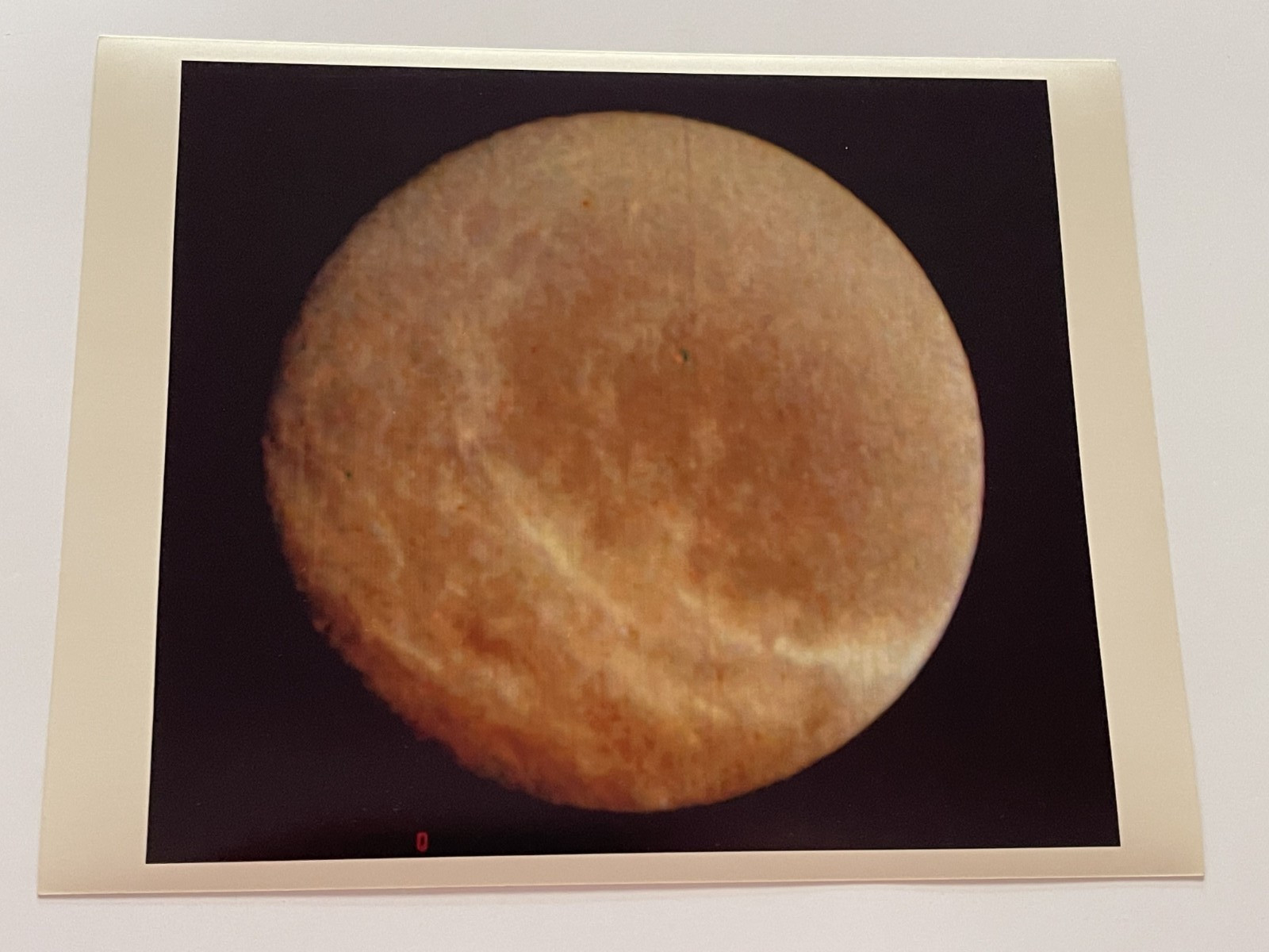 VINTAGE SPACE NASA PHOTO SATURN  MOON RHEA VOYAGER  JPL KODAK PAPER