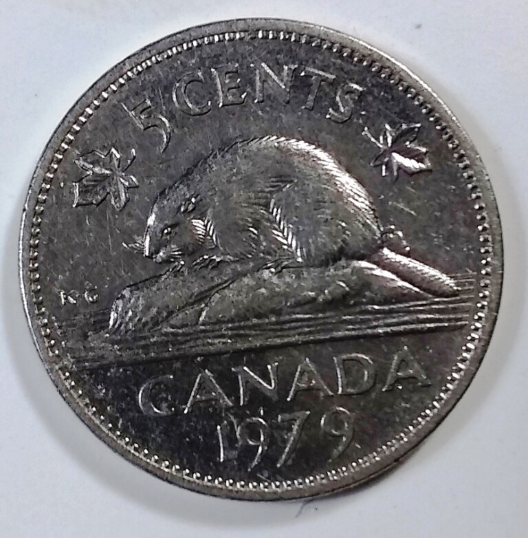 COIN - CANADA BEAVER NICKEL, KM#60.2 - lightly cleaned - five cents - 1979 (C68)