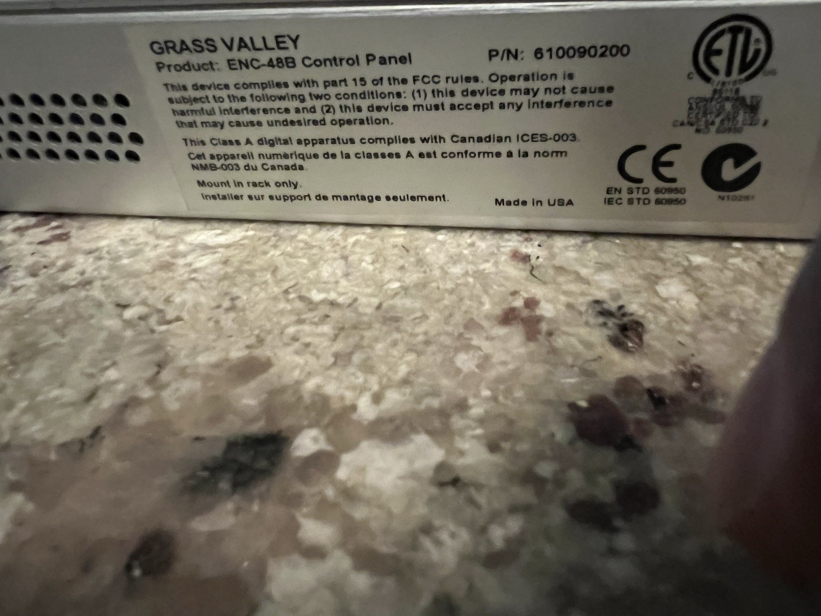grass valley Control Panel Encore 48B