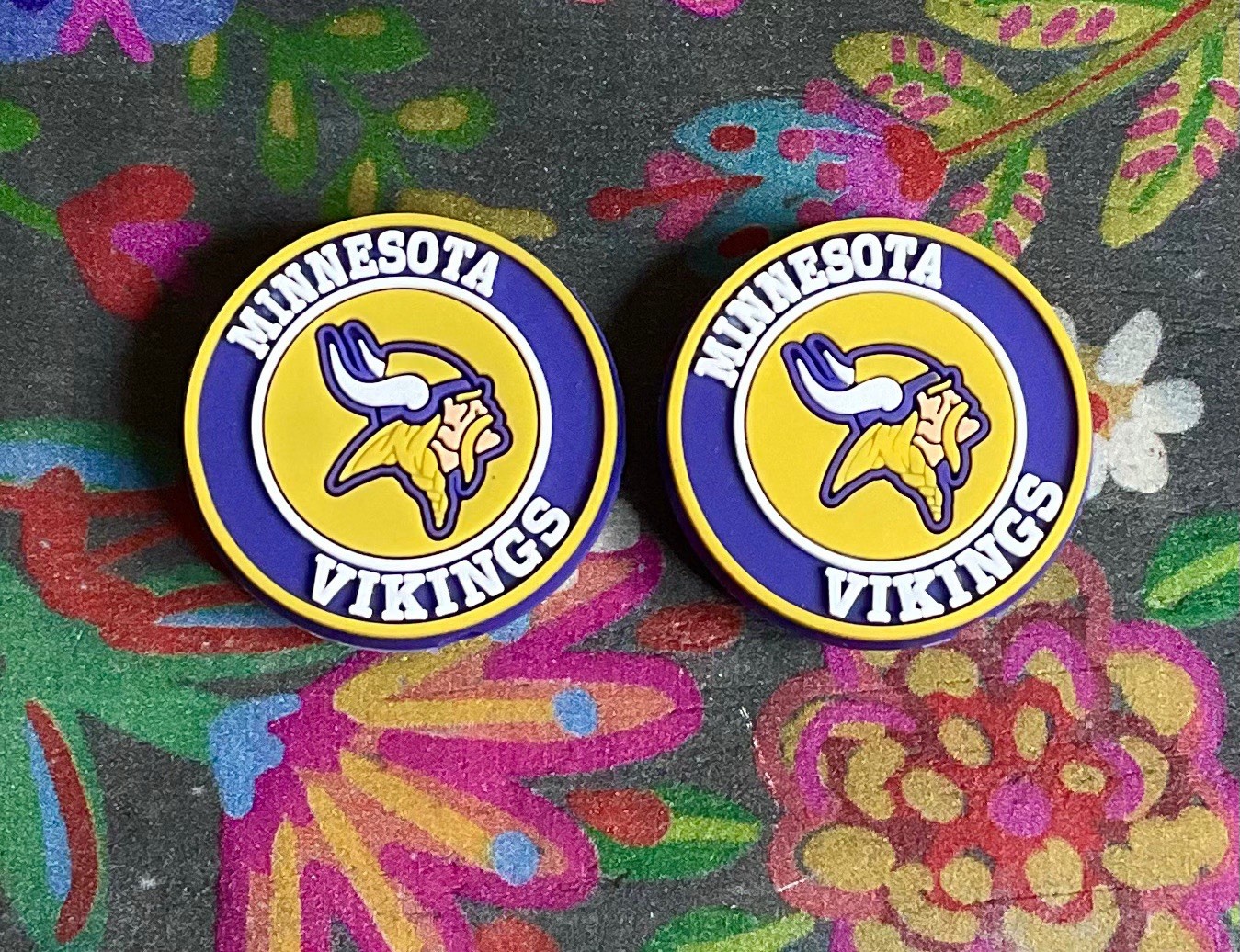 2 Piece MINNESOTA Football Team Silicone Focal Beads DIY Jewelry Pens Sports