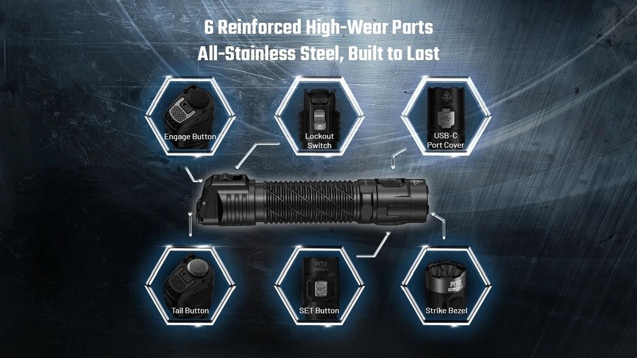 Nitecore P17iX Rechargeable Customizable Variable Beam Pattern Tactical Flashlig