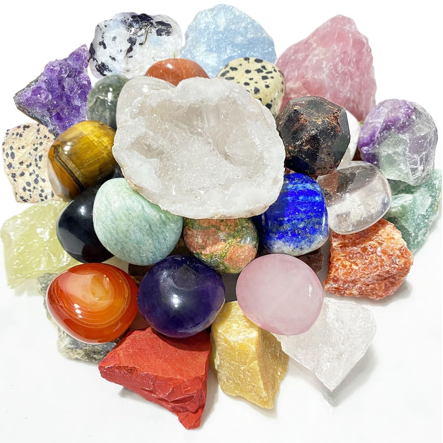 15Pcs Mystery Crystals and Healing Stones Set, Natural Healing Crystals Kit |...