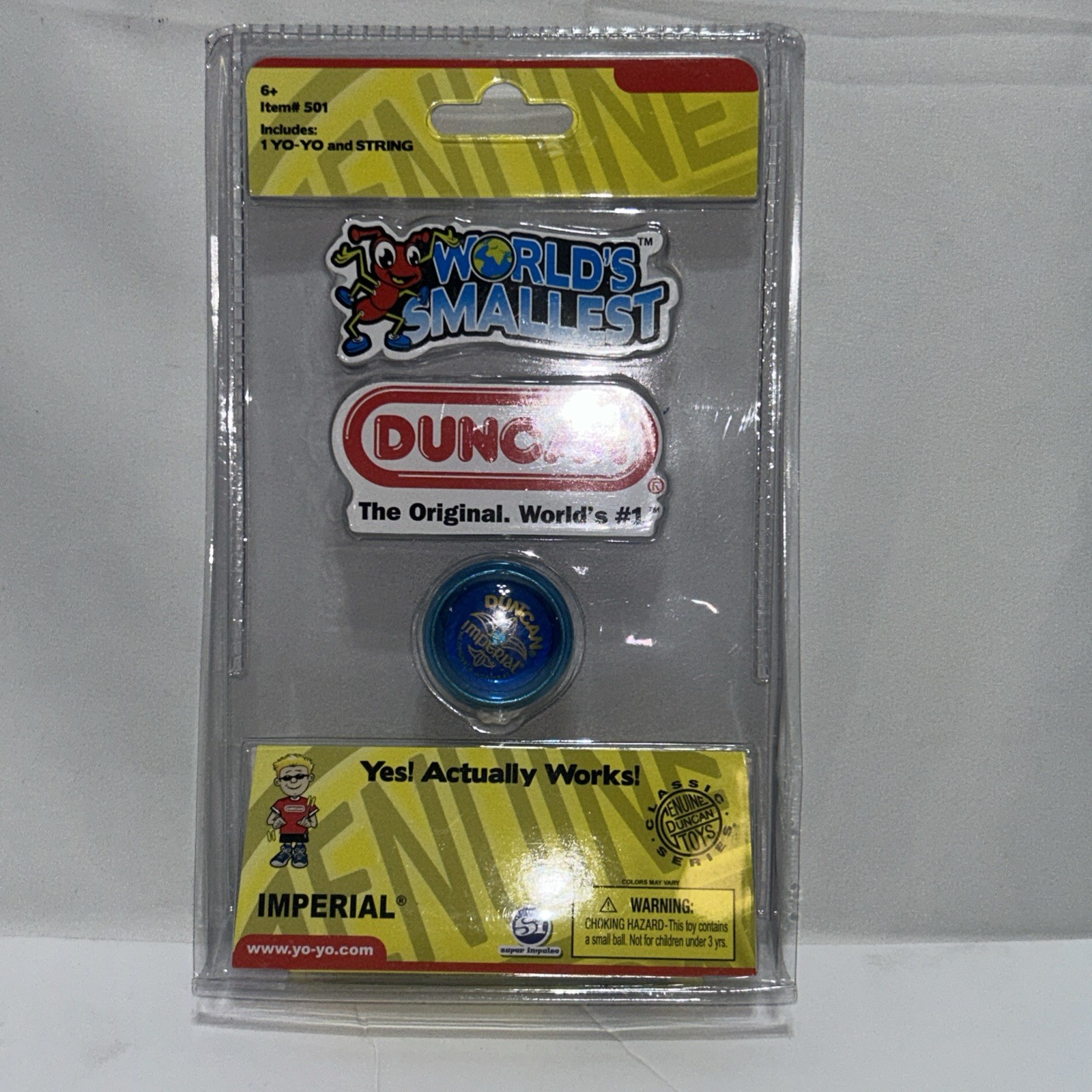 World's Smallest DUNCAN Yo-Yo The Original Brand New Actually Works NIP-BLUE