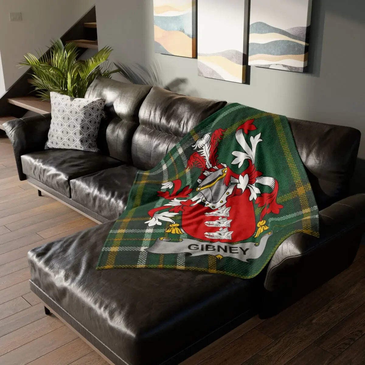 Gibney Family Crest Irish Blanket