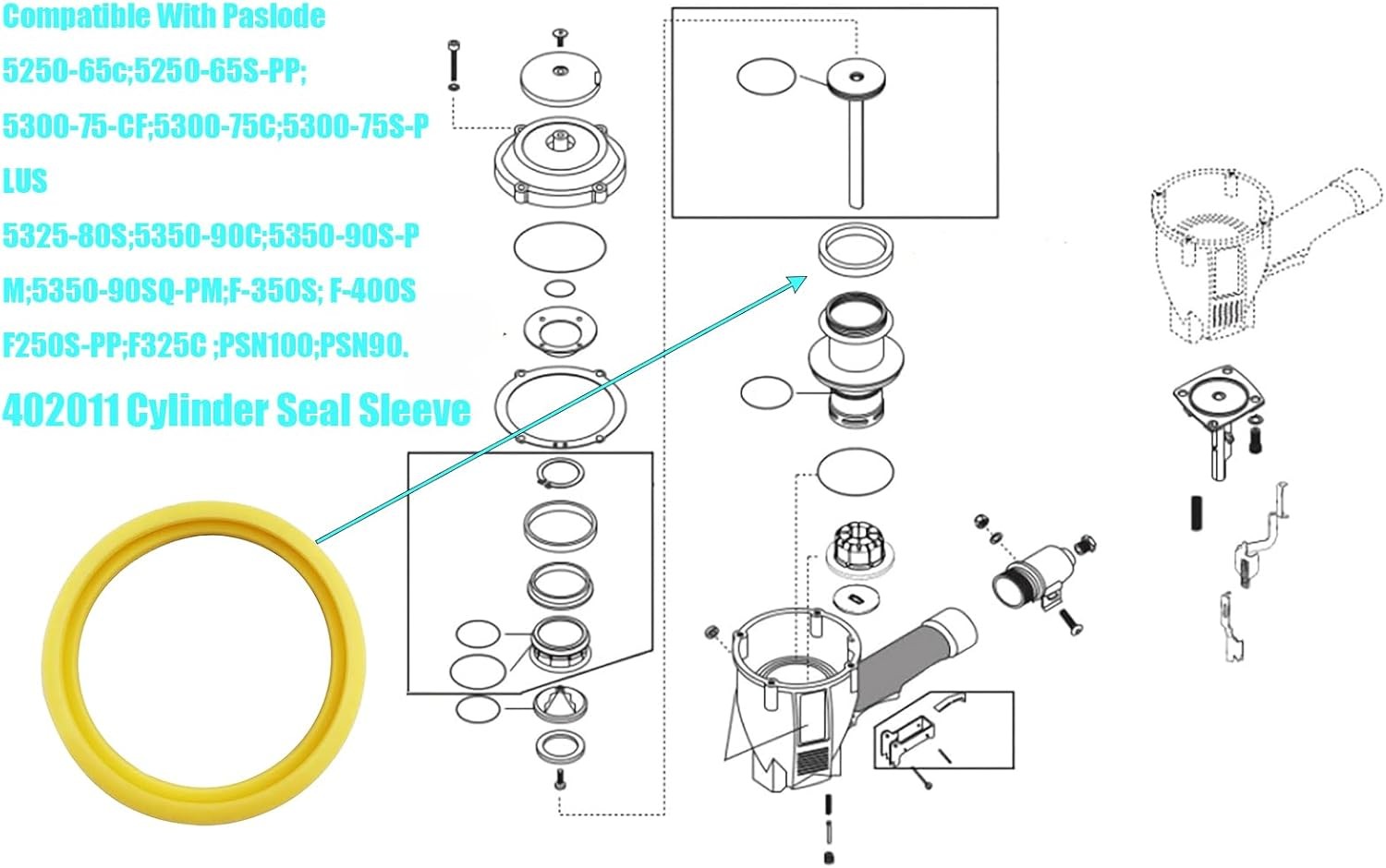 402011 Cylinder Seal Sleeve Compatible with Paslode 5325/80,...