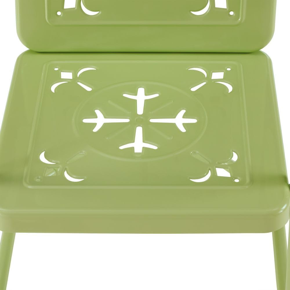 Key Lime Azalea 2-Piece Vintage Metal Outdoor Chair Set for Patio & Deck