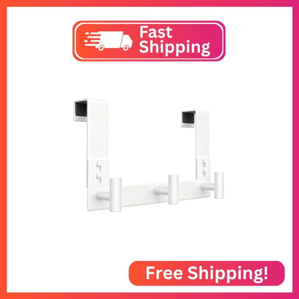 WUIVIUT White Over The Door Hooks, Stainless Steel-Heavy Duty Door Coat Hanger f