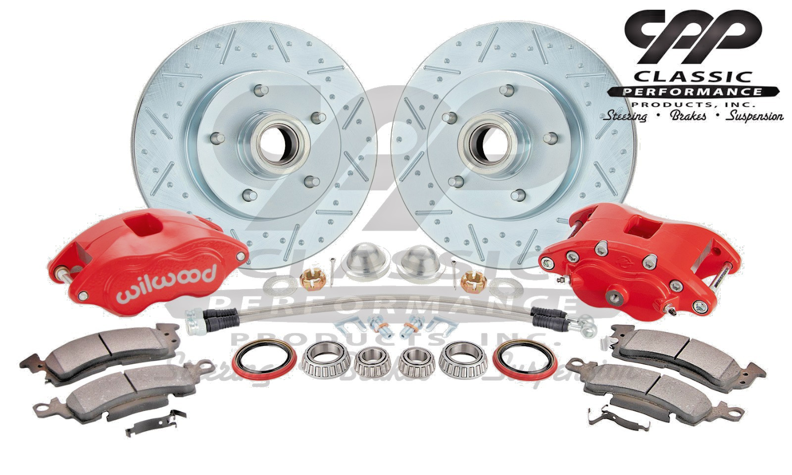 1970-78 CAMARO RED WILWOOD DISC BRAKE KIT DRILLED SLOTTED BOLT ON FACTORY