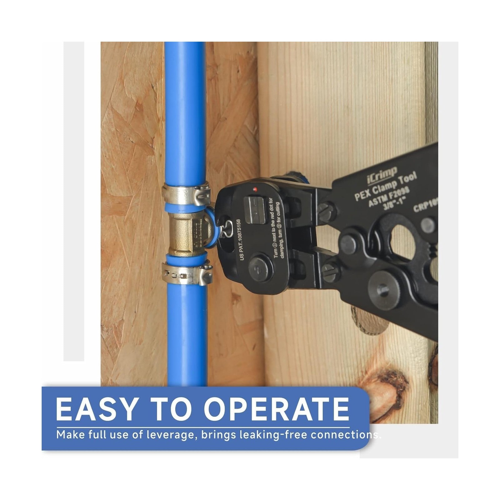 iCrimp Ratchet PEX Cinch Tool with Removing Function for 3/8-in, 1/2-in, 3/4-...
