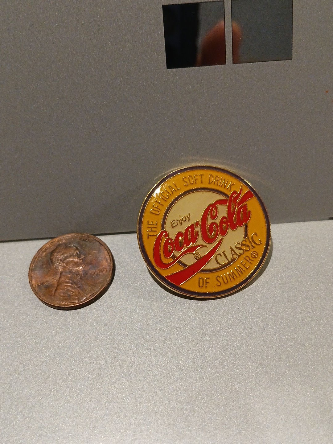 Coca-Cola Coke Classic Official Soft Drink Of Summer Lapel Pin 1990s