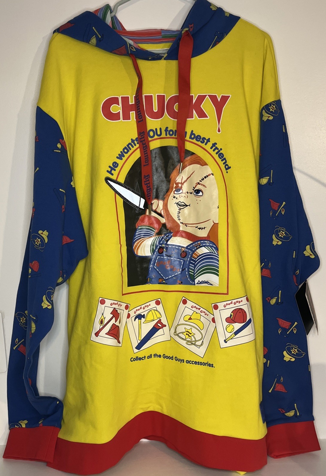 Chucky Good Guys Childs Play Loungefly Hoodie Sweatshirt Jacket Mens 2XL Horror