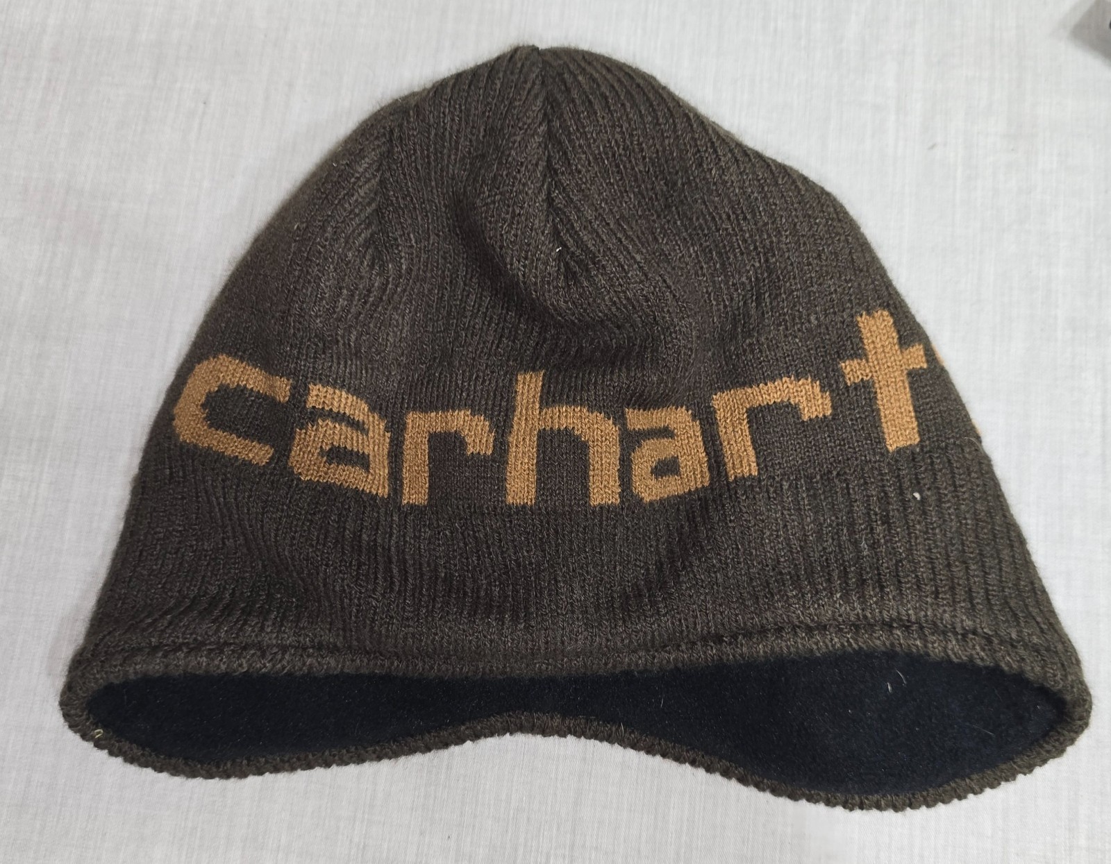 Carhartt Youth Kids One Size Blue Spellout Logo Knit Hat Cap Beanie