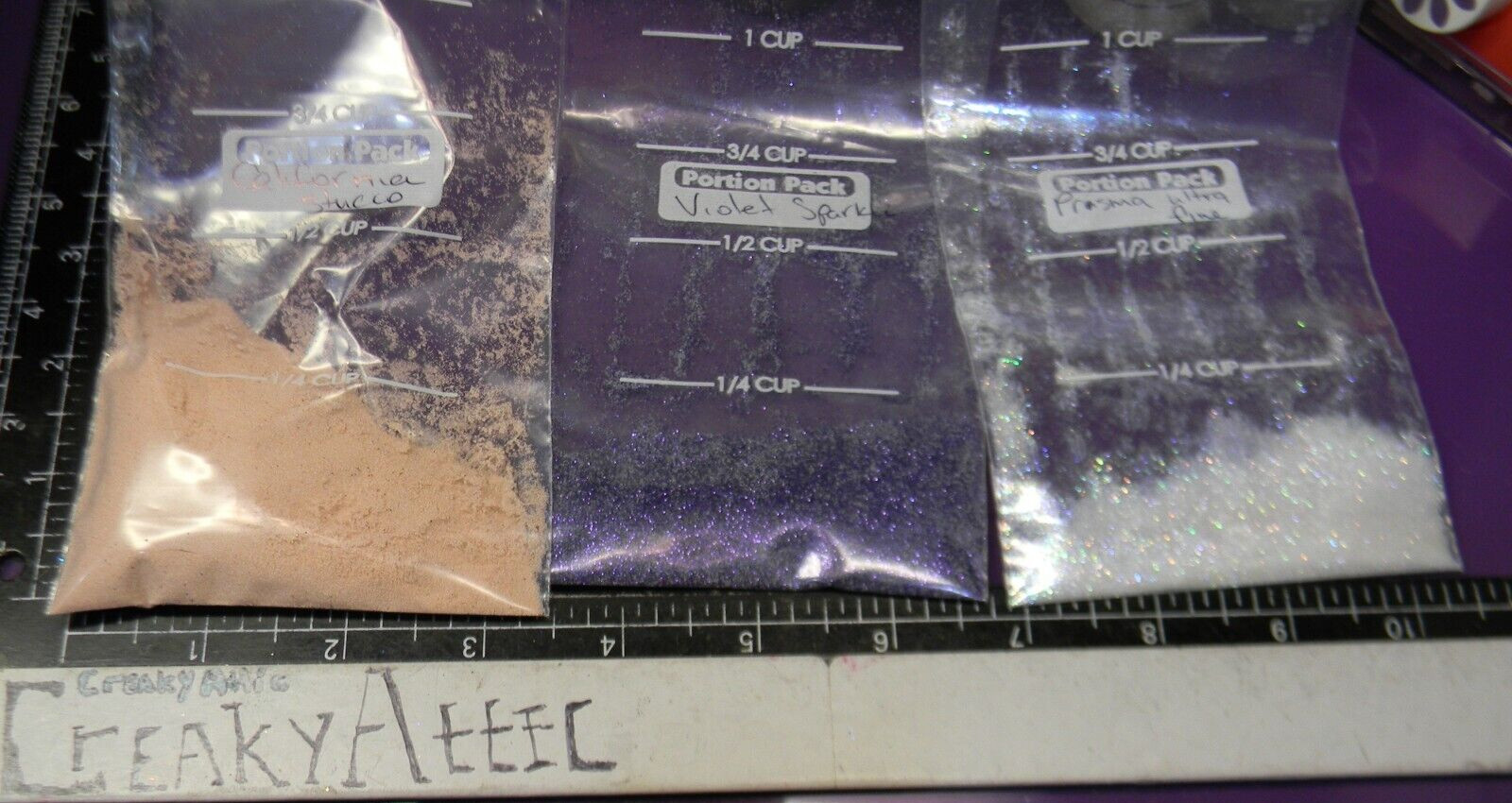 VIOLET SPARKLE PRISMA ULTRA FINE CALI STUCC0 3 EMBOSSING POWDERS #374 CREAKYATTI