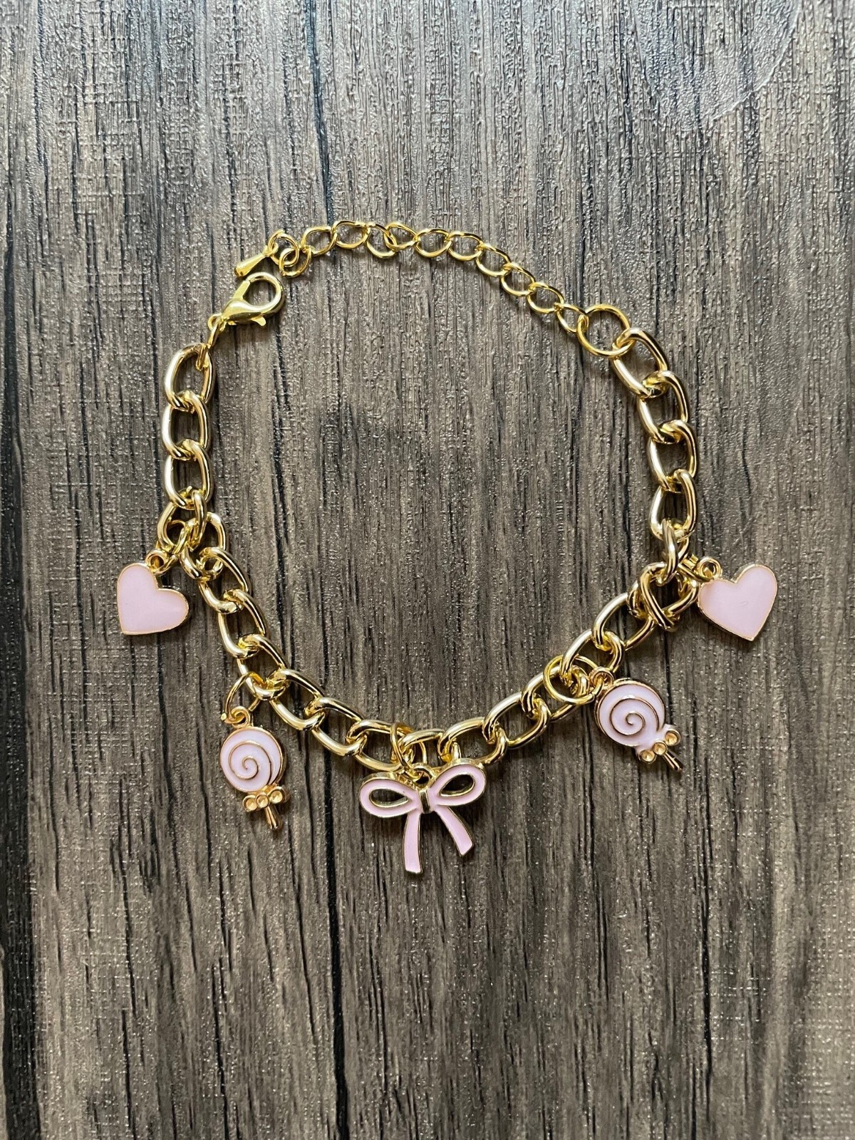 Pink Love Charm Bracelet