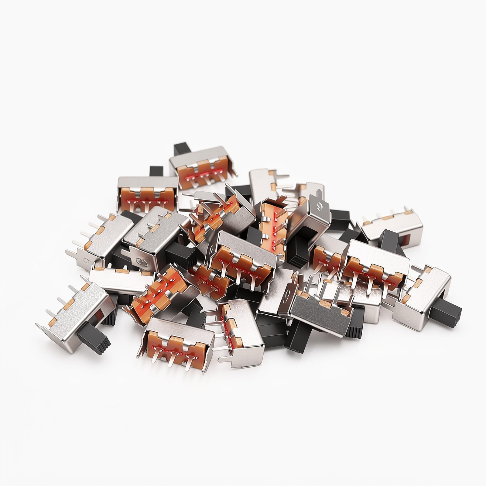 Tnuocke 5mm Knob Vertical Slide Switch SS12F44 100 Pcs