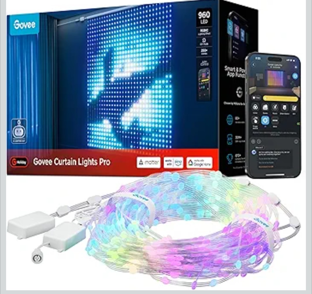Govee Curtain Lights Pro, Upgraded 960 LEDs Smart Color Changing LED. READ!!!