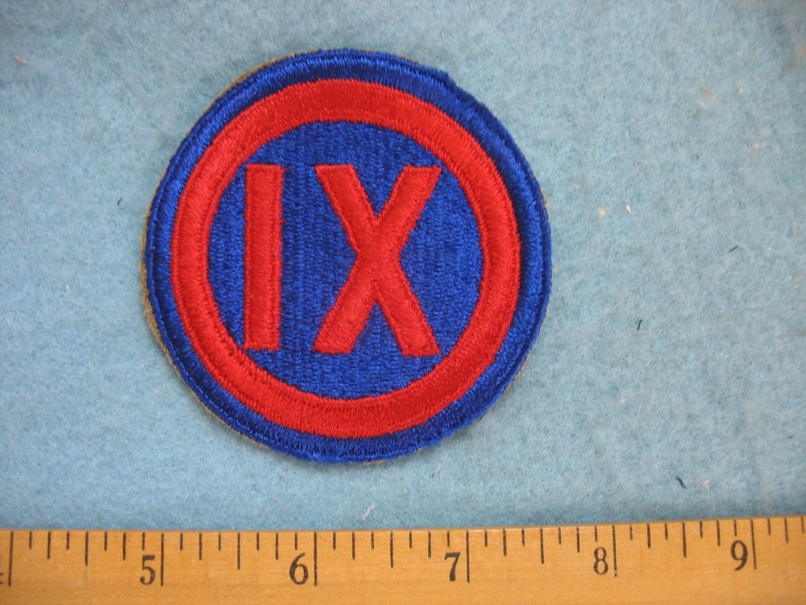 Original unused WWII US Army IX Corps whiteback patch