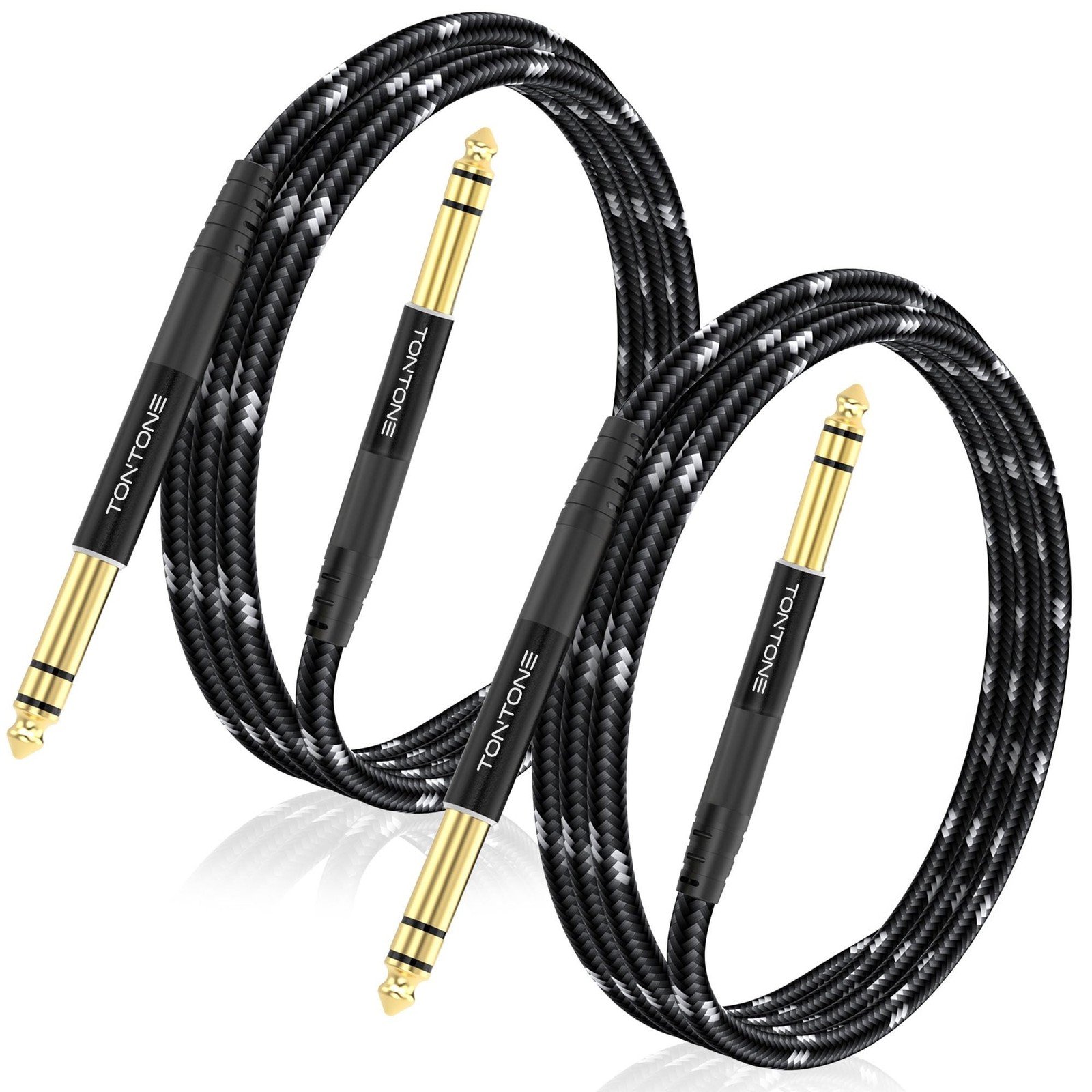 1/4 Inch TRS Cable 2-Pack 6.6FT, Quarter Inch 6.35mm Balanced Stereo Audio Ca...