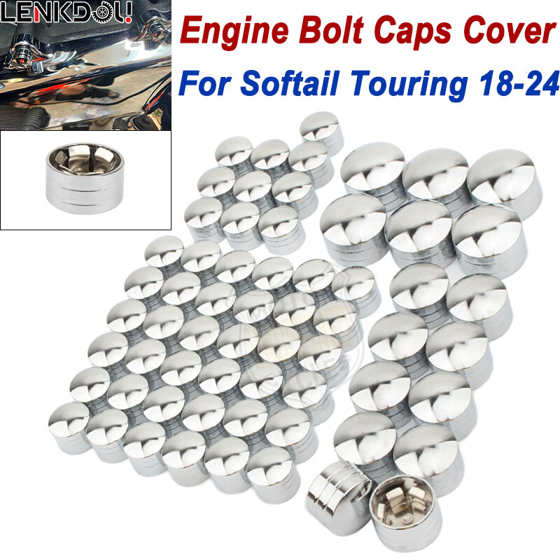 Chrome Engine Bolt Caps Cover For Harley Touring Road Street Glide 17-24 Softail