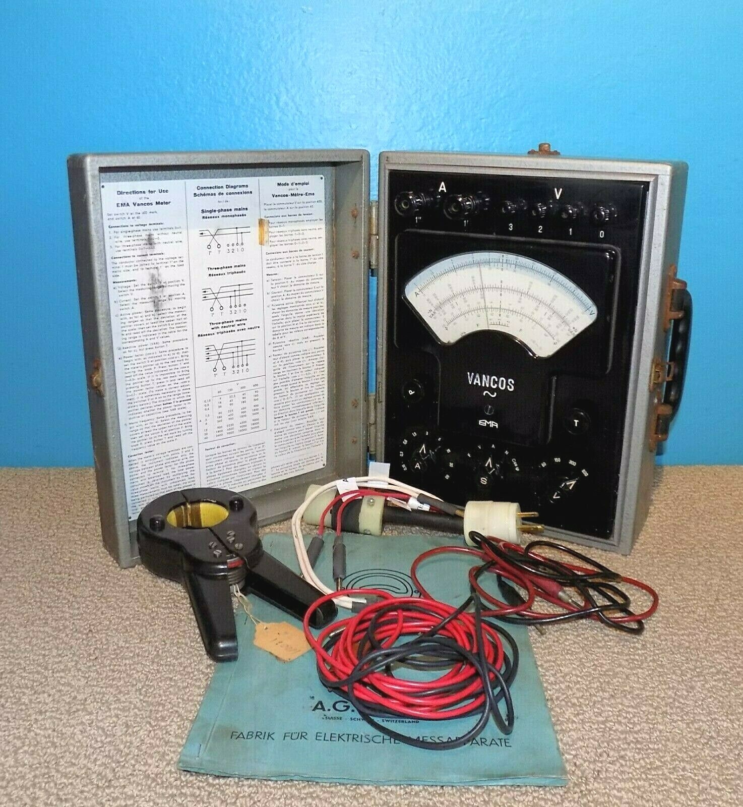 EMA Swiss Made Analog AC Voltmeter Single / Three Phase