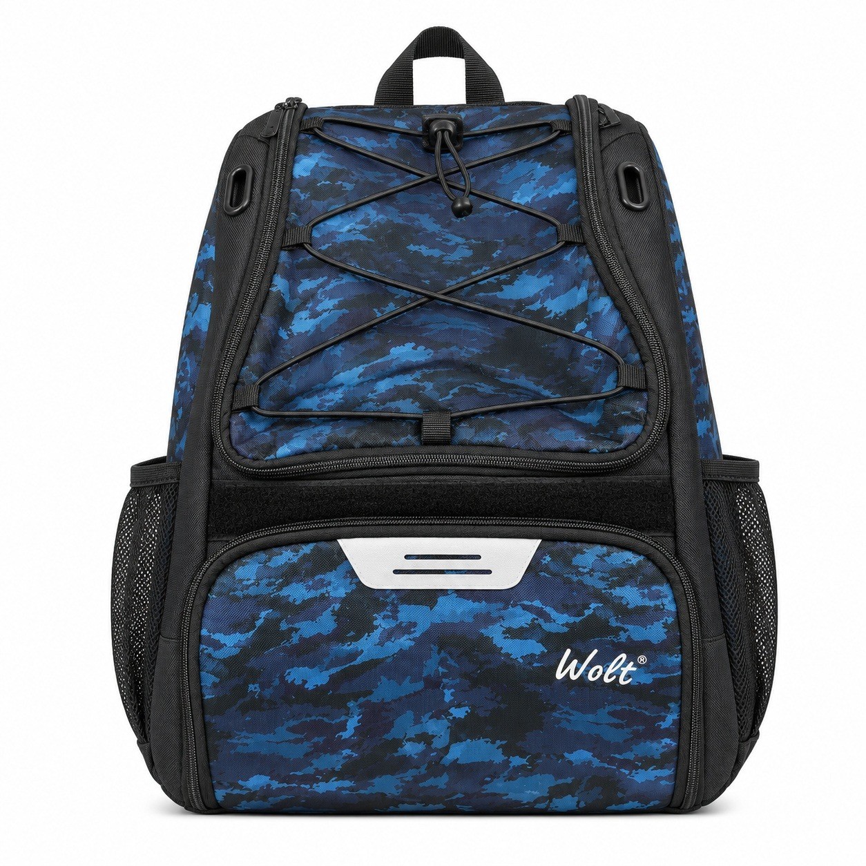 Wolt Backpack Unisex Large Blue Camo Good Condition Tactical Sporty Gym Bag
