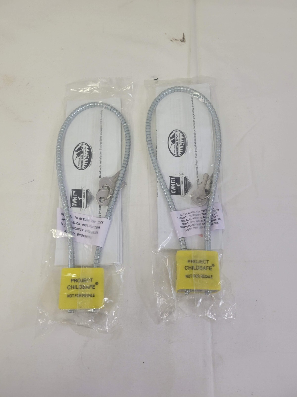 2 Pack Gun Lock Trigger Pistol Shotgun Rifle Project Child Safe Steel Cable