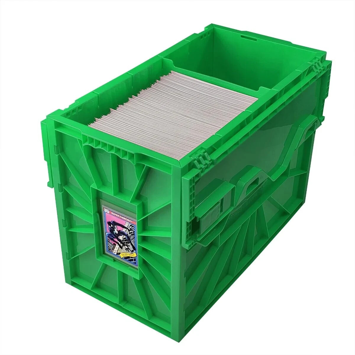 3 BCW Green Short Comic Book Bin -Heavy Duty Acid Free Plastic Stackable Box