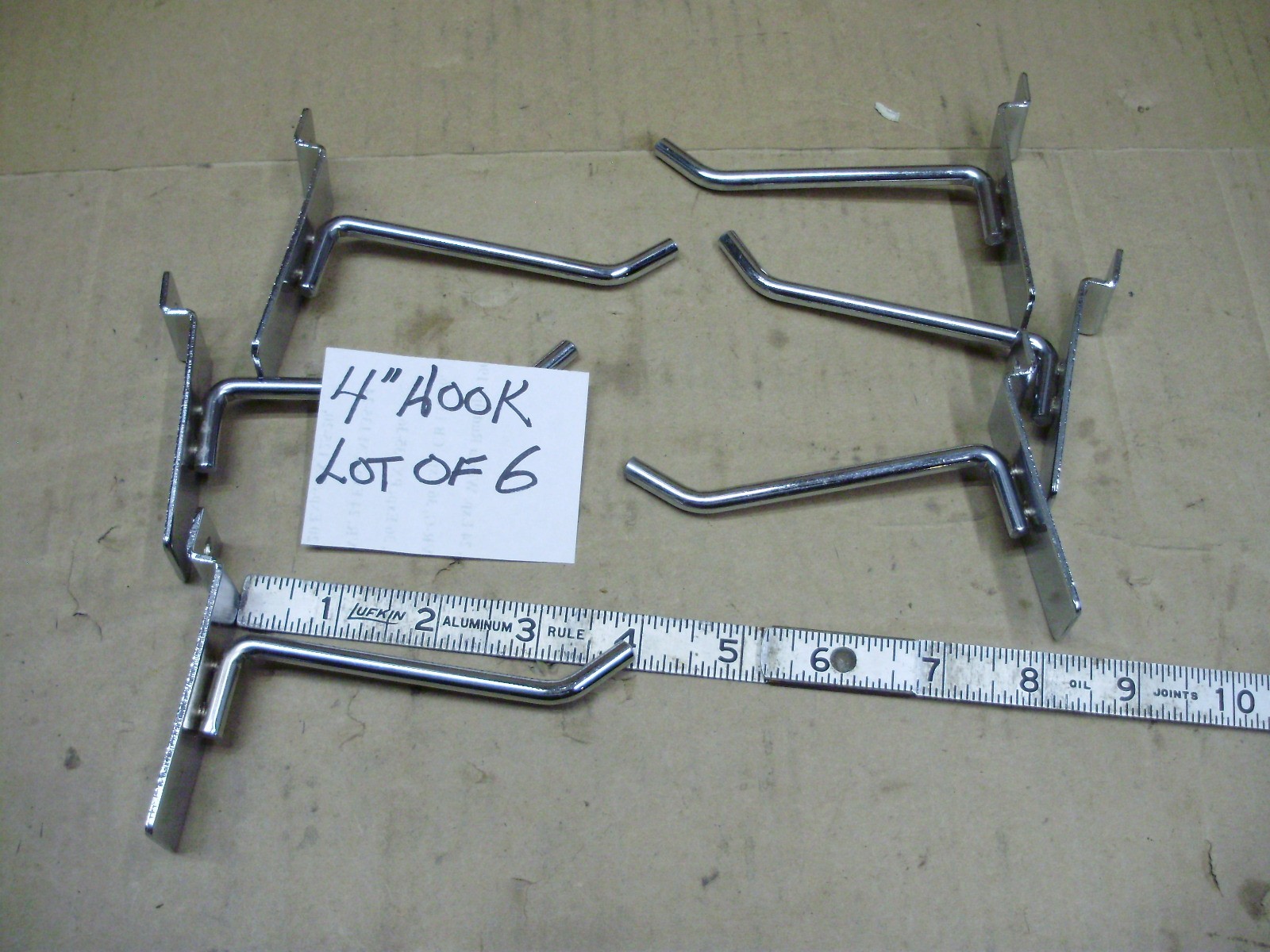Slat Wall Board Chrome Hooks / Hangers, Various Lengths & Styles