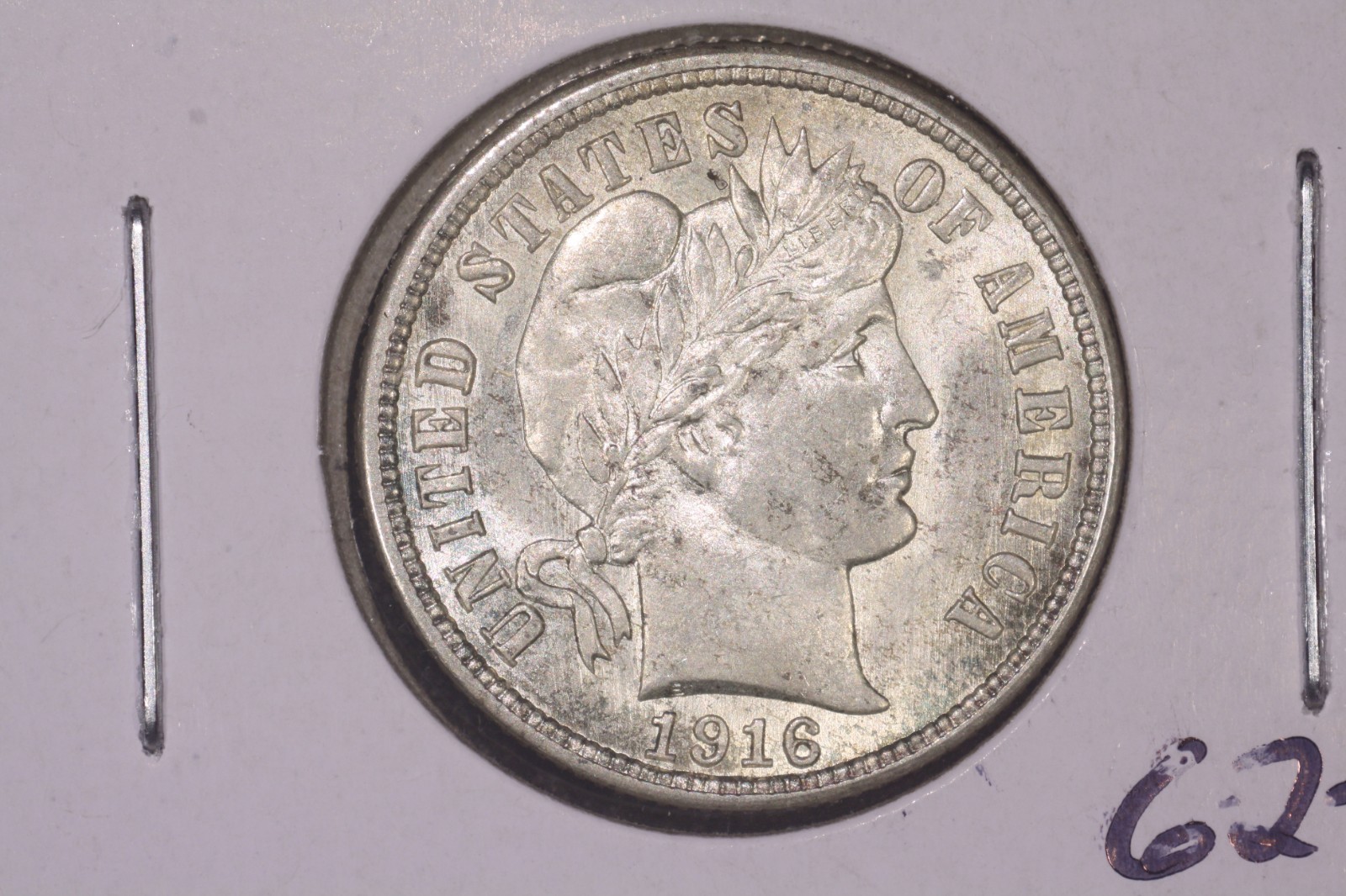 1916 Barber Dime, Choice BU