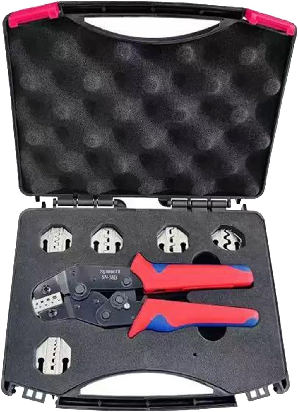 Syznoctil Ratcheting Crimping Tool with Interchangeable Jaws for Wire Terminals