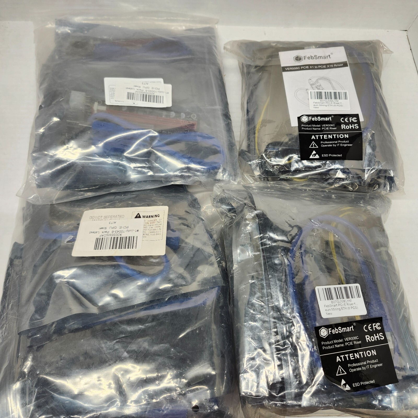 Febsmart PCIE Riser for Ethereum Crypto Mining Rigs, PC - 24 Piece Lot