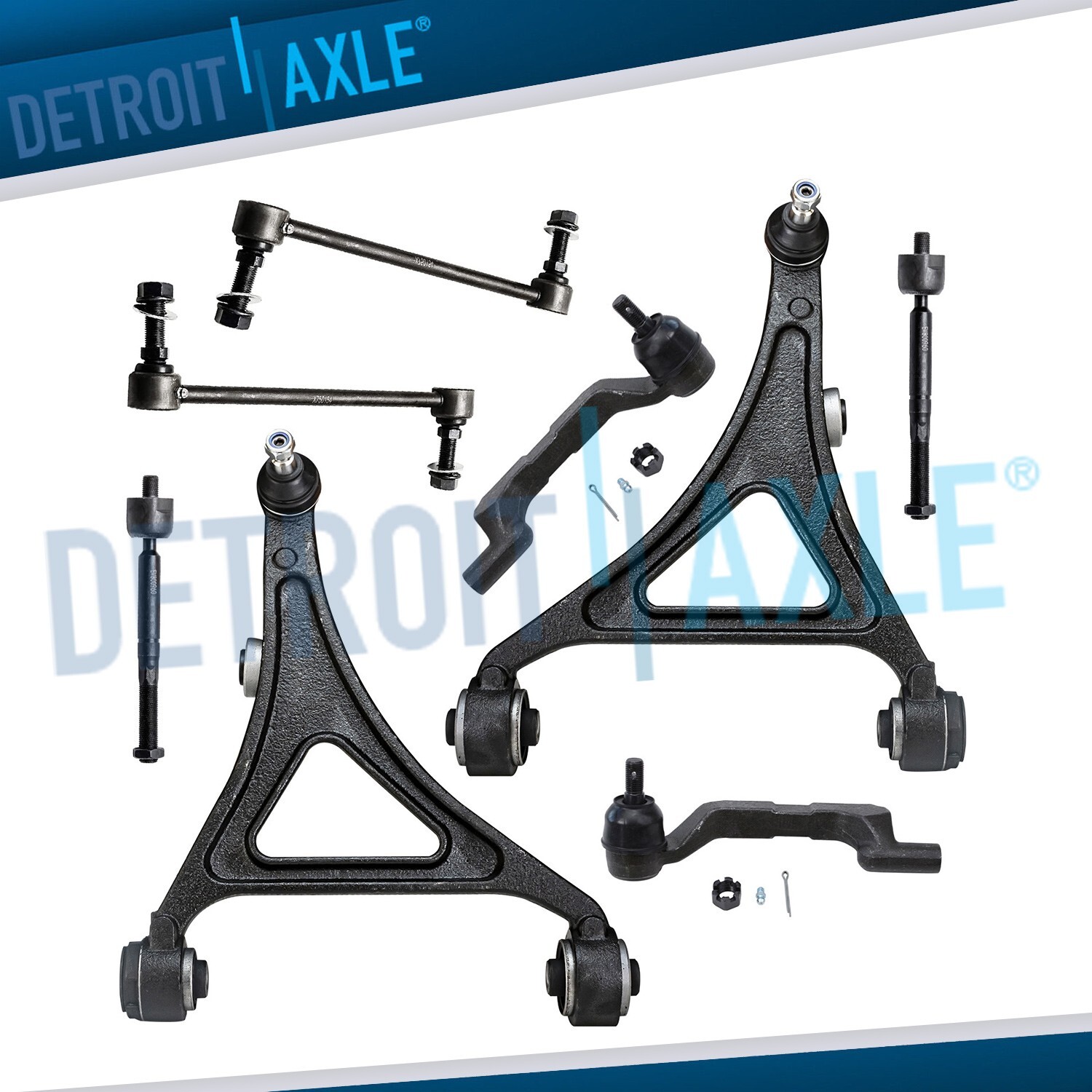 AWD 8pc Front Lower Control Arms Tie Rods Sway Bars Kit for Chrysler 300 Charger