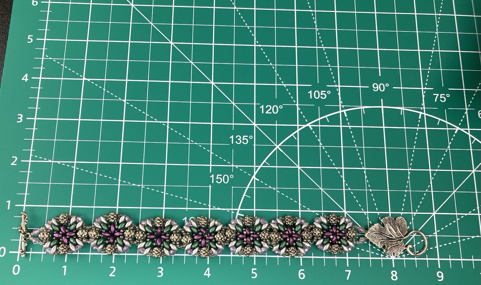 Starflower Handmade Beaded Toggle Bracelet 8.75”