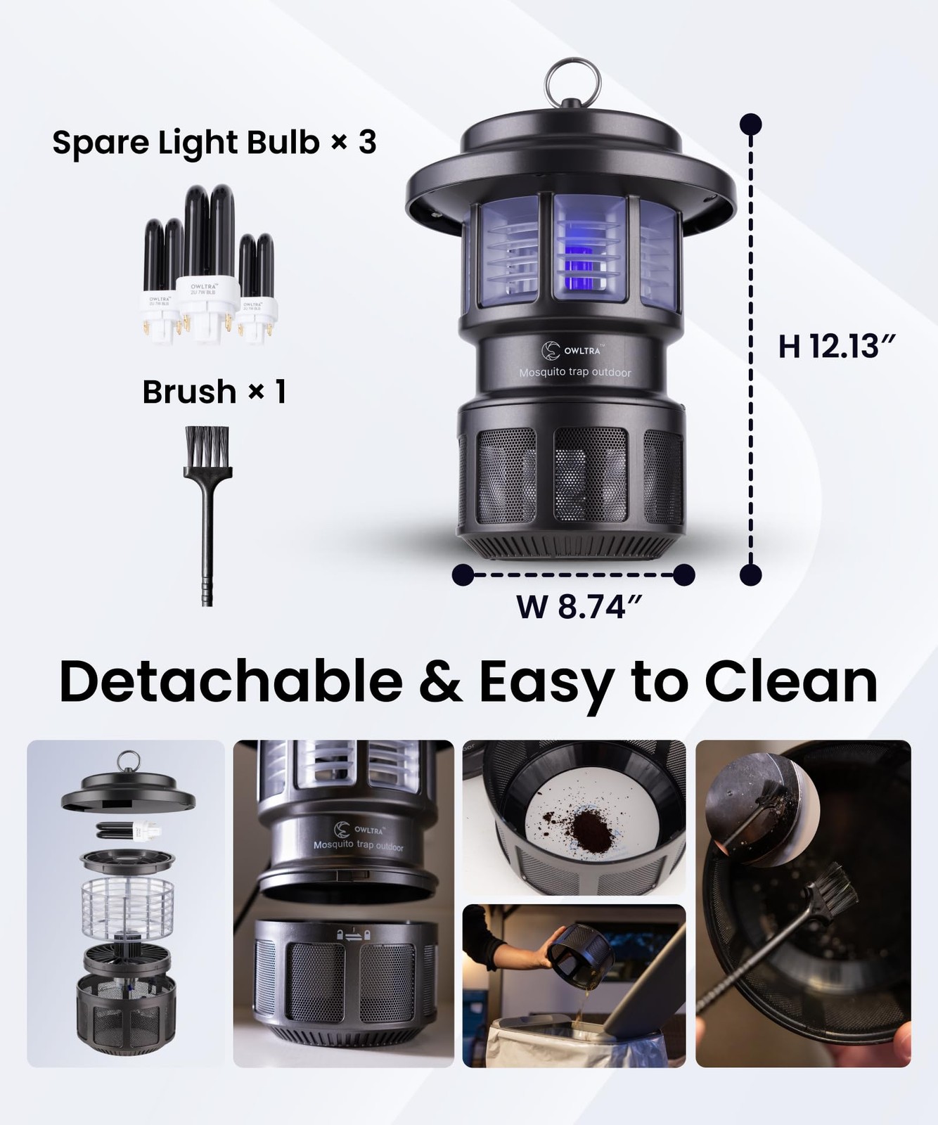 Owltra Omt-L20 Electric Insect Trap Lamp For Mosquitoes Biting Flies Wasps