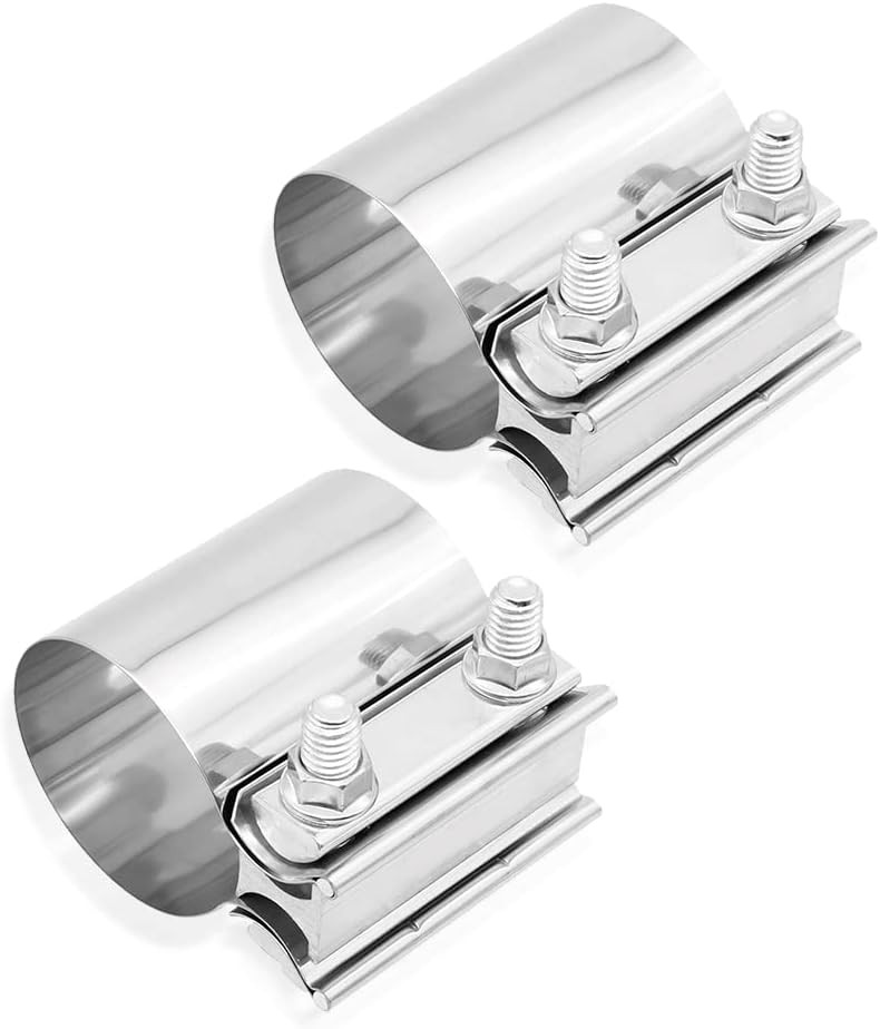 2PCS Stainless Steel Lap Joint Band Clamp, Universal Pipe Repair Clamp for Faste