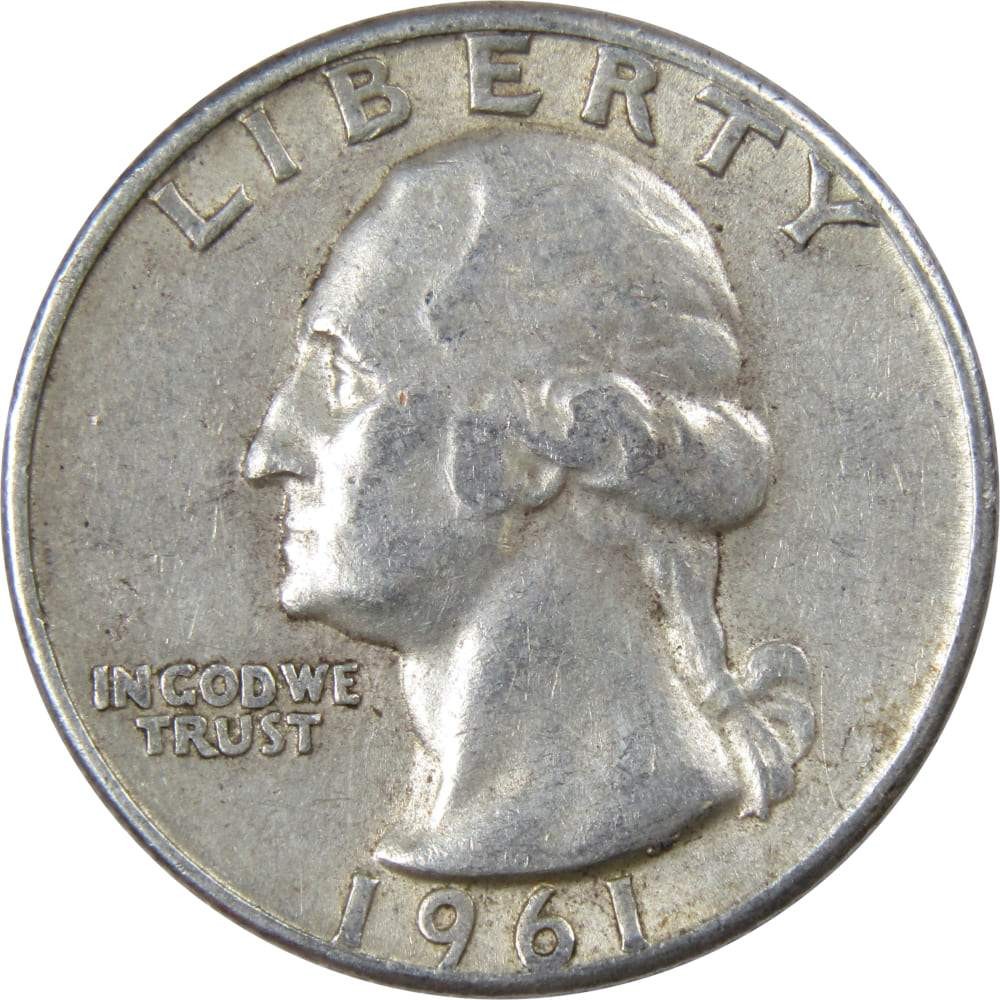1961 Washington Quarter Circulated Silver 25c Coin Collectible