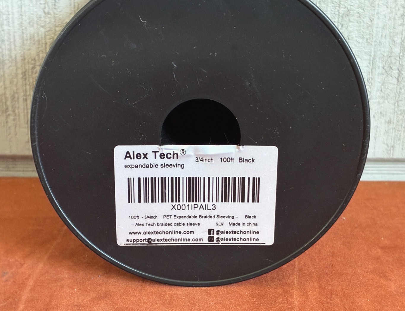 ALEX TECH ~ 100 Feet 3/4 Inch PET Expandable Braided Cable Sleeving ~ Black